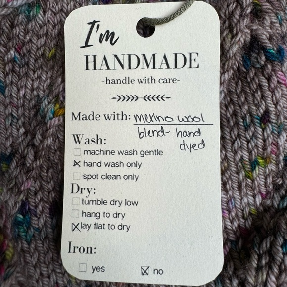 Handcrafted Knit Spiral Slouchy Hat - Grey Marled - Picture 7 of 7